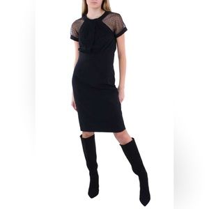 NWOT Vince Camuto Dot Mesh Inset Sheath Dress Size 6
